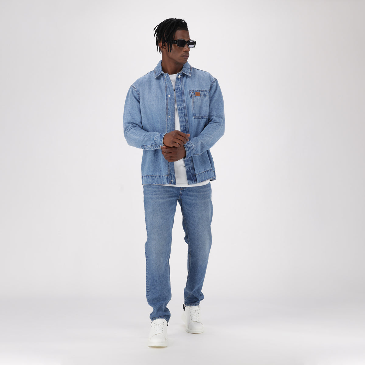 DYLAN MID BLUE DENIM SHACKET - view 3