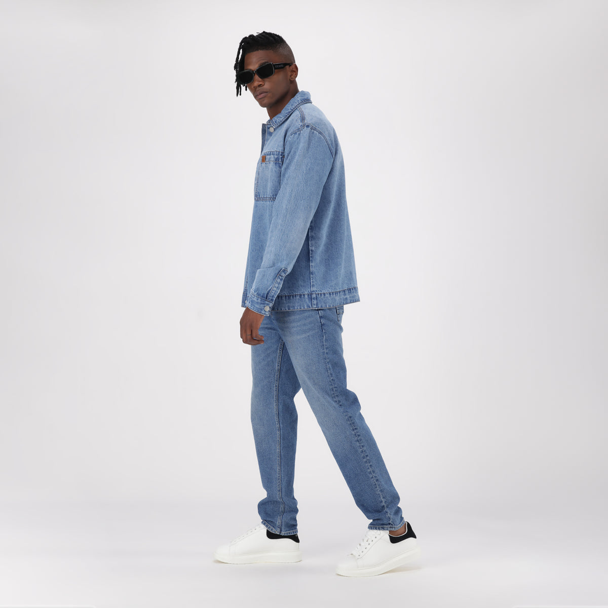 DYLAN MID BLUE DENIM SHACKET - view 5
