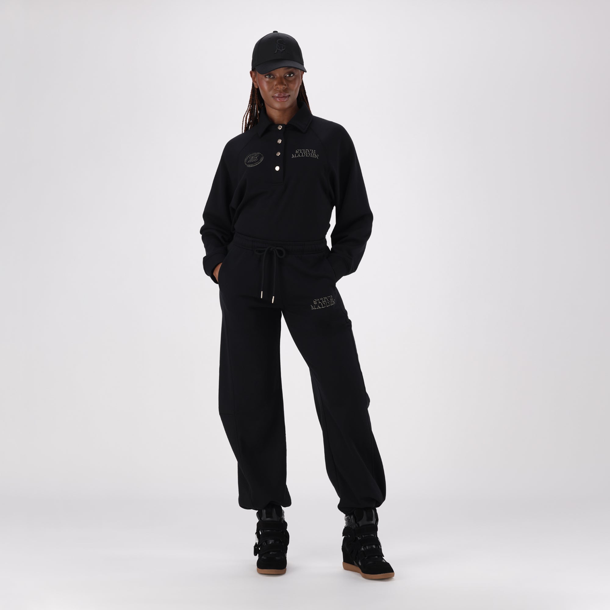 MOLLY BLACK WIDELEG JOGGER