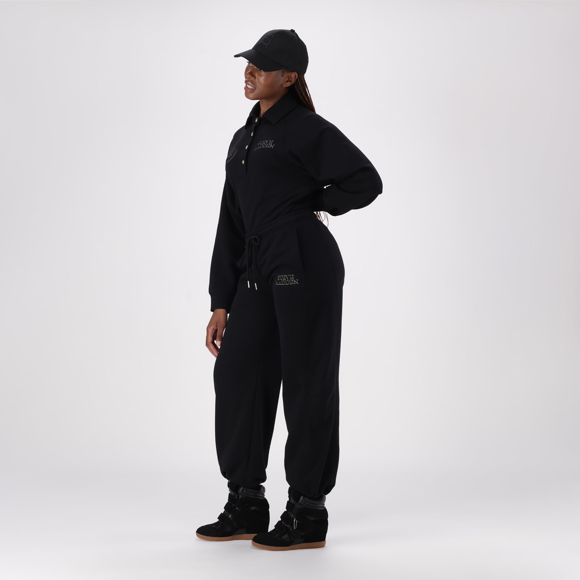 MOLLY BLACK WIDELEG JOGGER - view 5