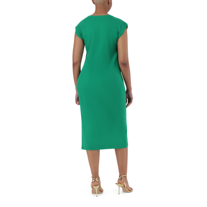 ELLE EMERALD TUNIC MIDI DRESS WITH POPPERS