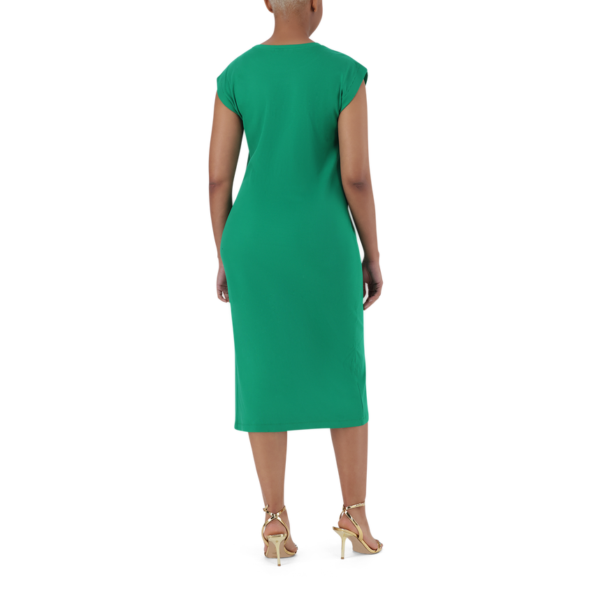 ELLE EMERALD TUNIC MIDI DRESS WITH POPPERS