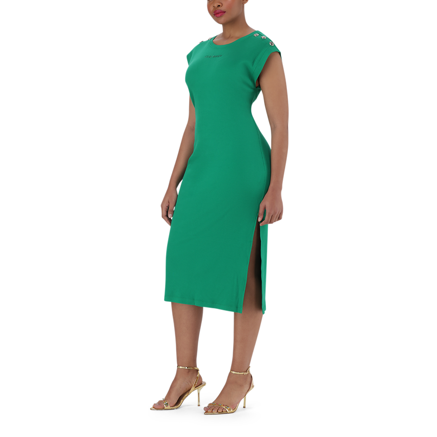 ELLE EMERALD TUNIC MIDI DRESS WITH POPPERS