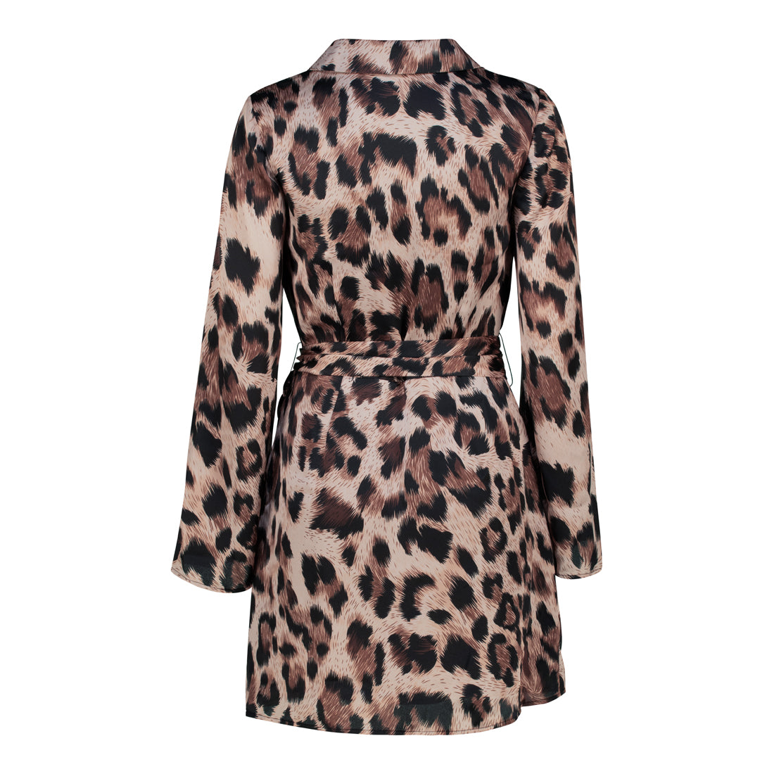 MICHAELA ANIMAL PRINT SATIN SHIRT DRESS