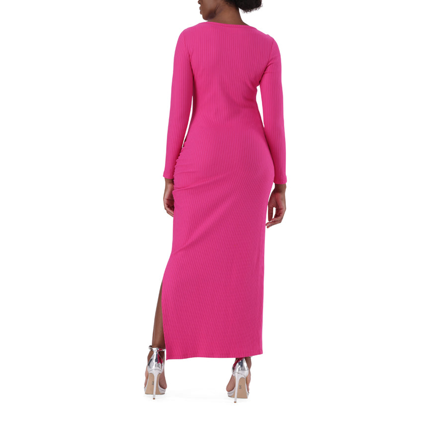 ARIELLA PINK BOATNECK MAXI BODYCON DRESS