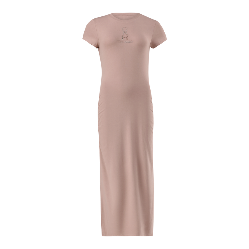 MYLIA TAUPE BODYCON MIDI DRESS