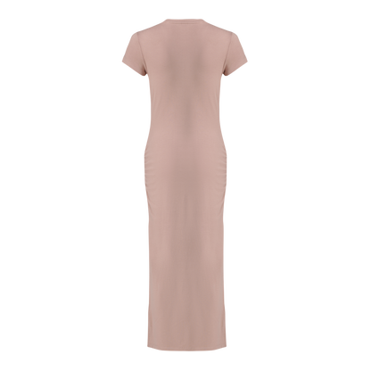 MYLIA TAUPE BODYCON MIDI DRESS