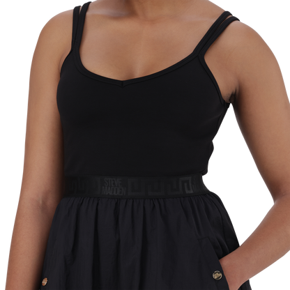 ZORA BLACK BALLERINA MIDI DRESS