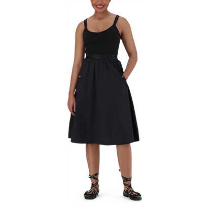 ZORA BLACK BALLERINA MIDI DRESS