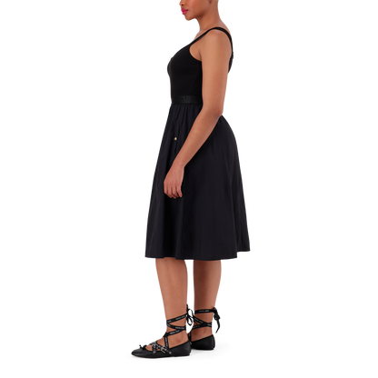 ZORA BLACK BALLERINA MIDI DRESS