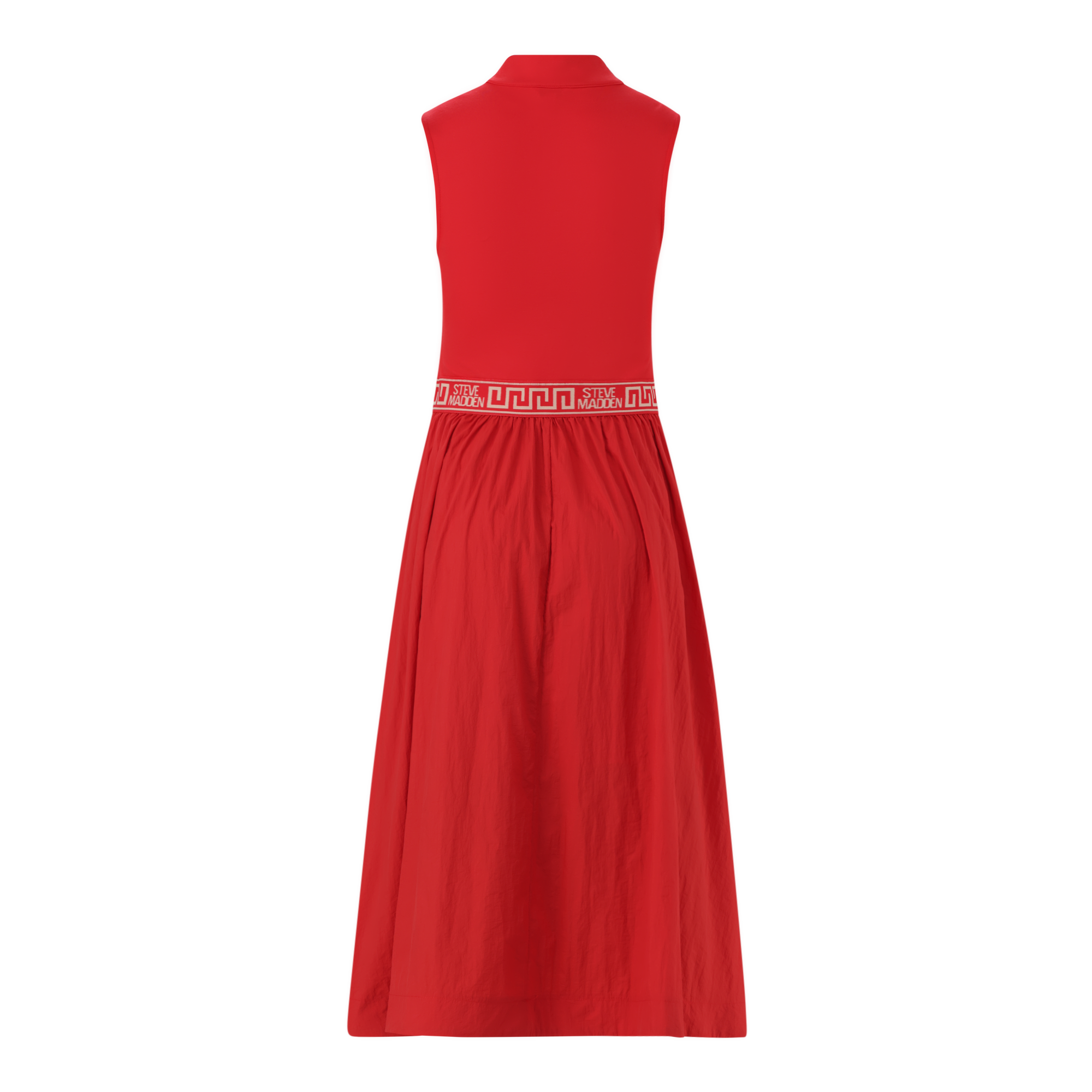 FARAH RED FIT & FLARE QUARTER ZIP DRESS