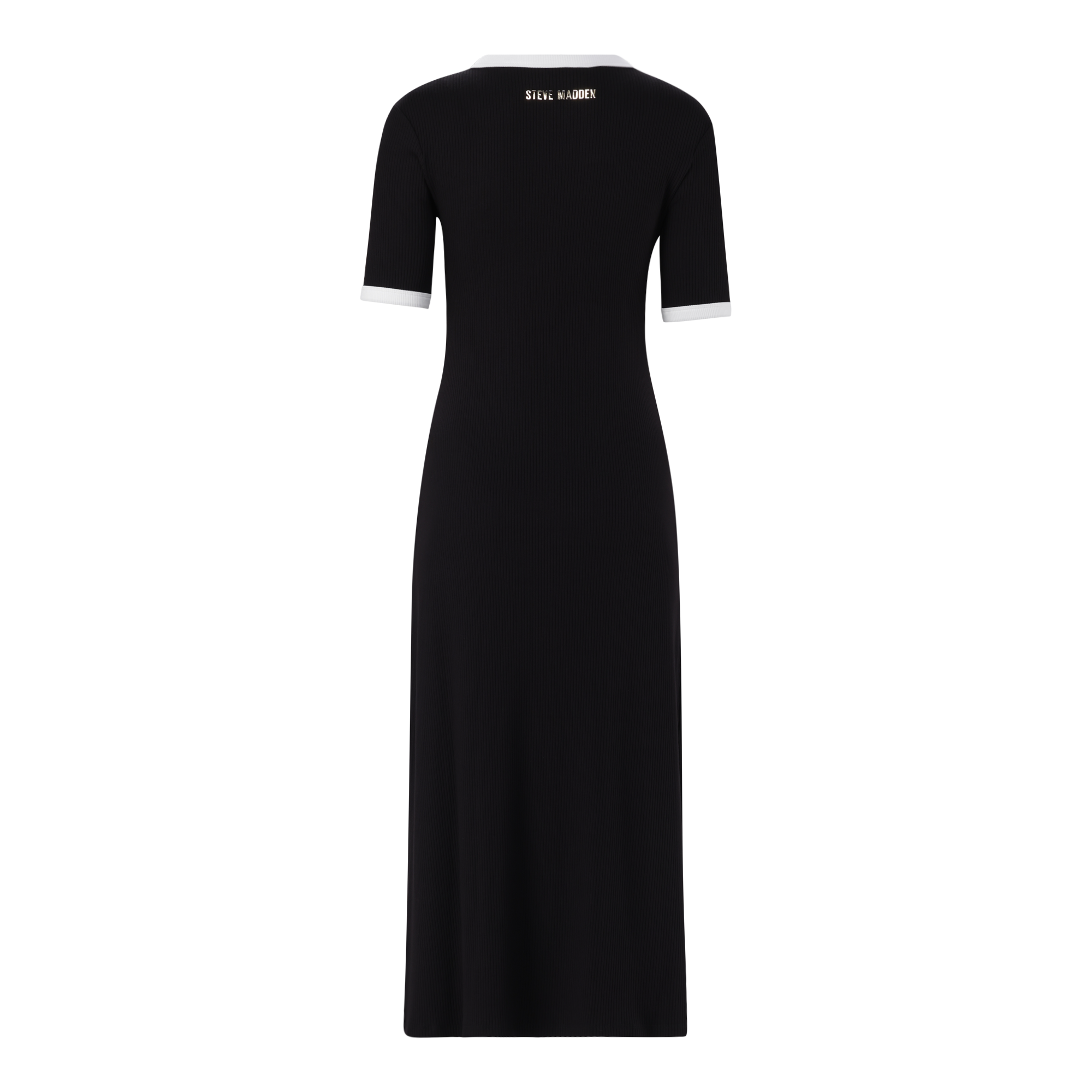CLAUDIA BLACK MIDI DRESS WITH POPPERS