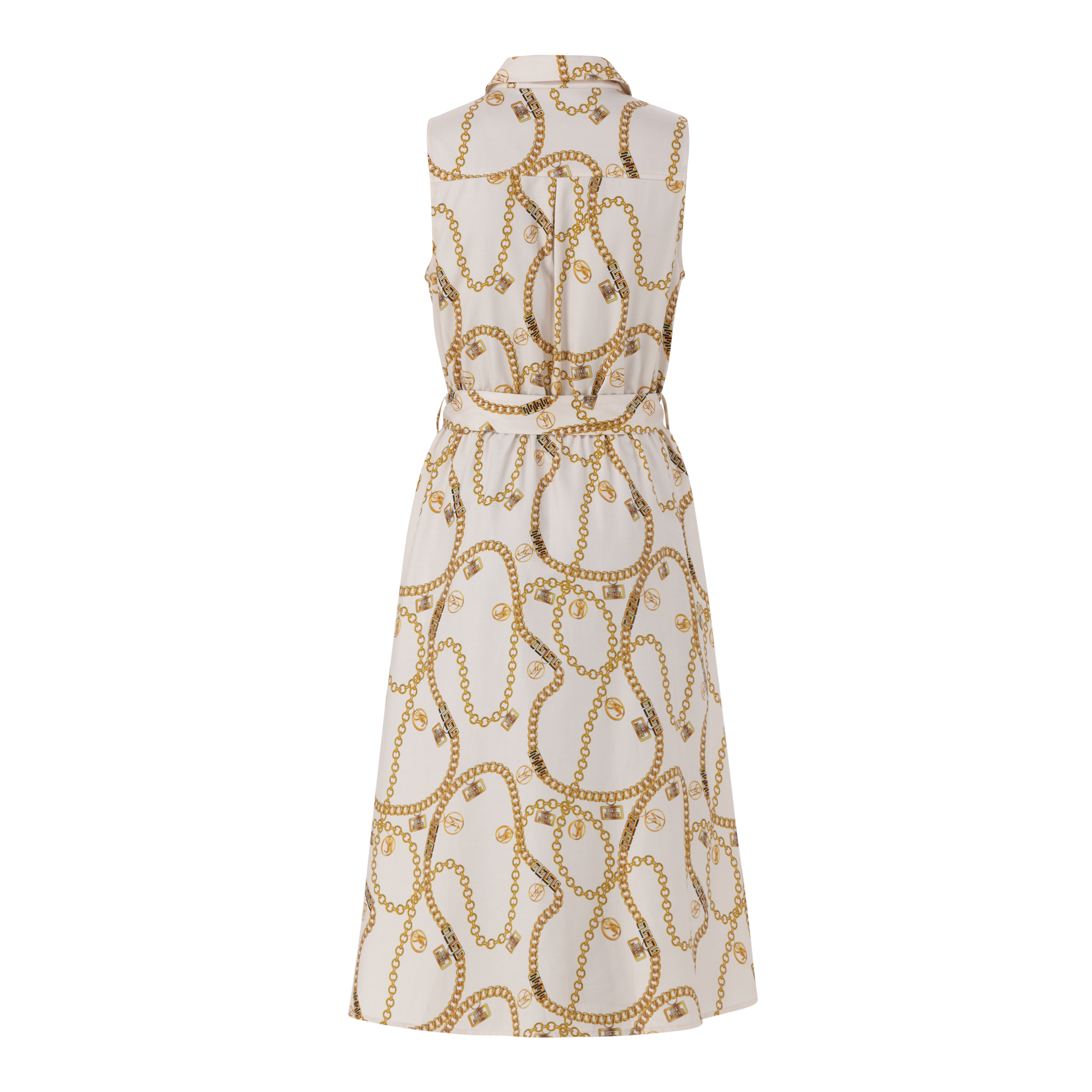 SOLANGE CREAM FIT & FLARE SHIRT DRESS