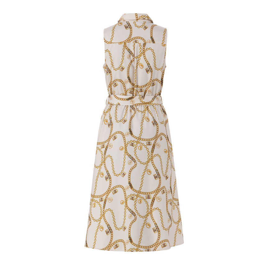 SOLANGE CREAM FIT & FLARE SHIRT DRESS