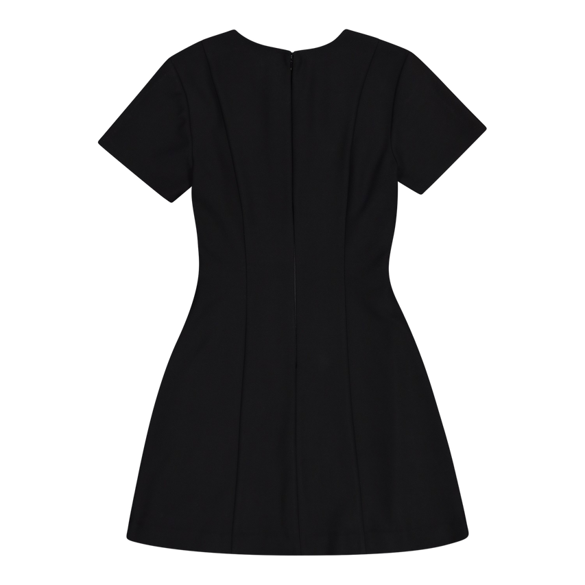 MAYA BLACK SHORT DRESS WITH BUCKLES