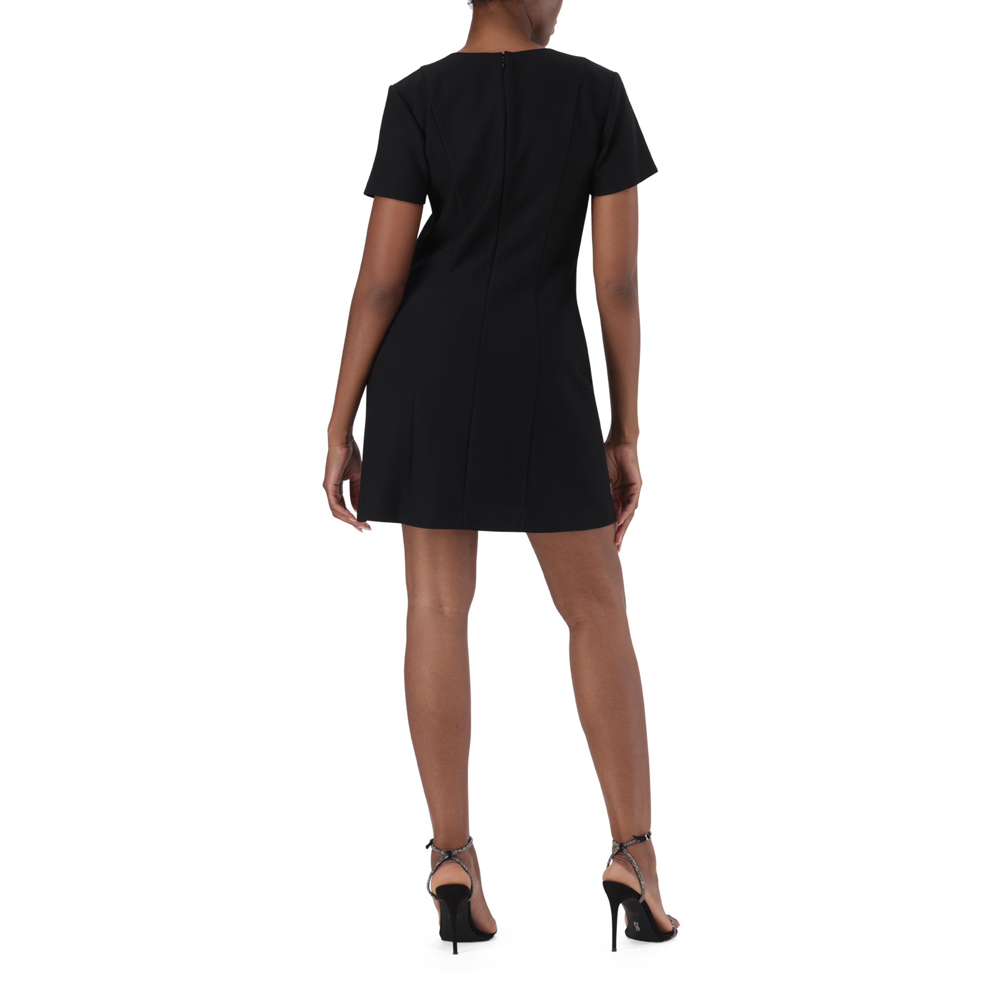 MAYA BLACK SHORT DRESS WITH BUCKLES