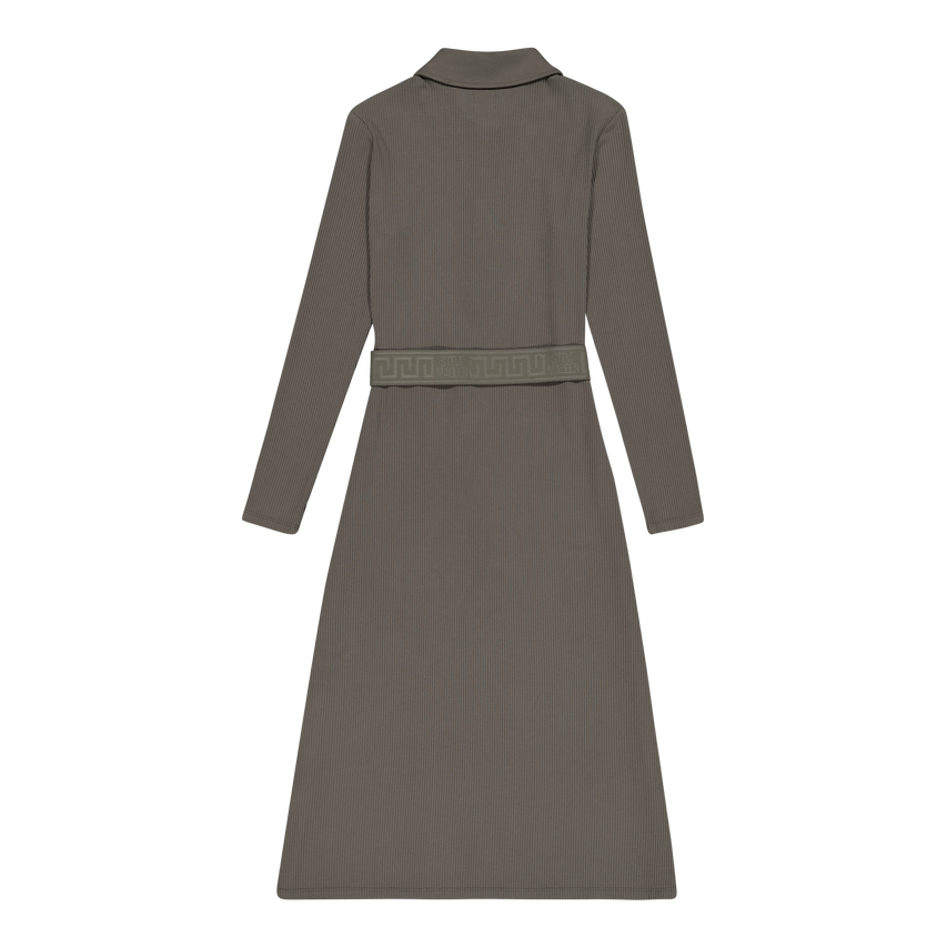 SCARLET FATIGUE BELTED MIDI DRESS - view 5