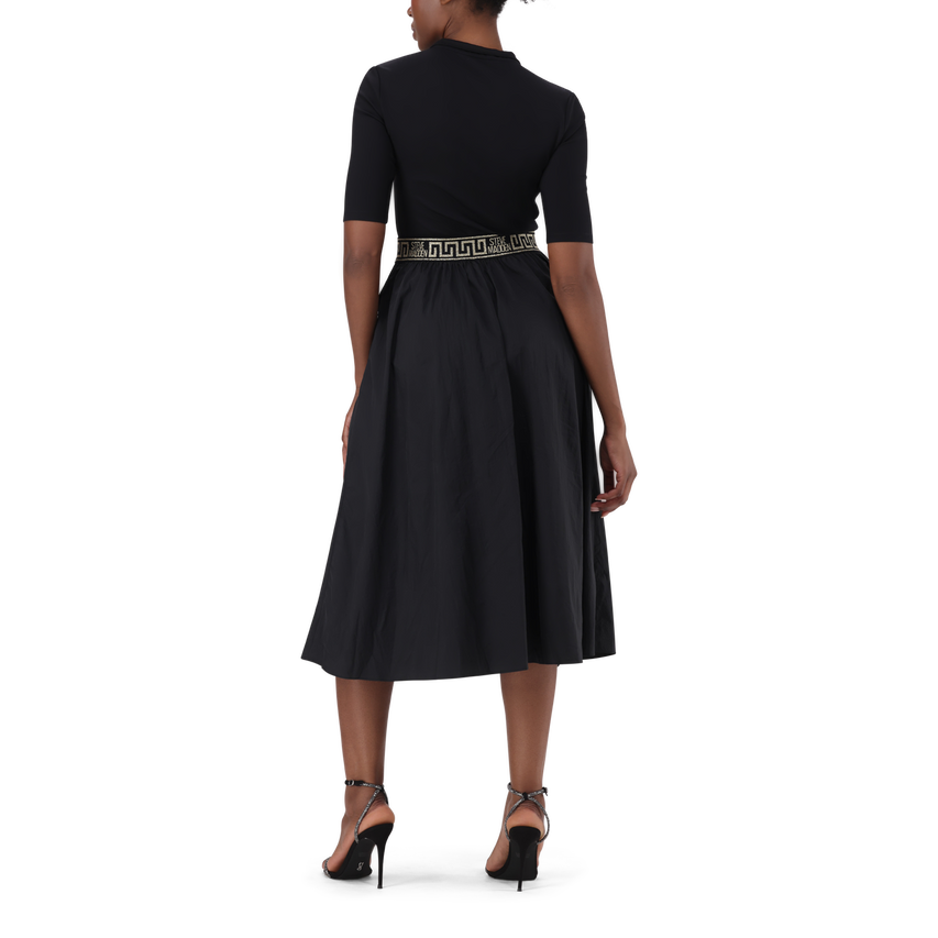 INDIA BLACK FIT & FLARE 1/4 ZIP MIDI DRESS - view 6