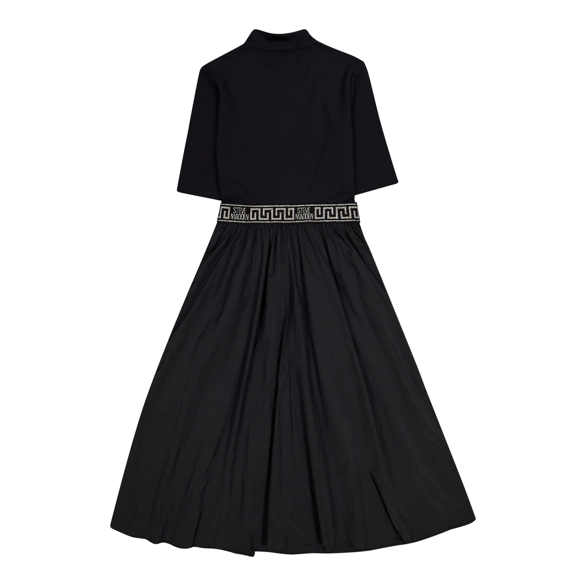 INDIA BLACK FIT & FLARE 1/4 ZIP MIDI DRESS – Steve Madden South Africa