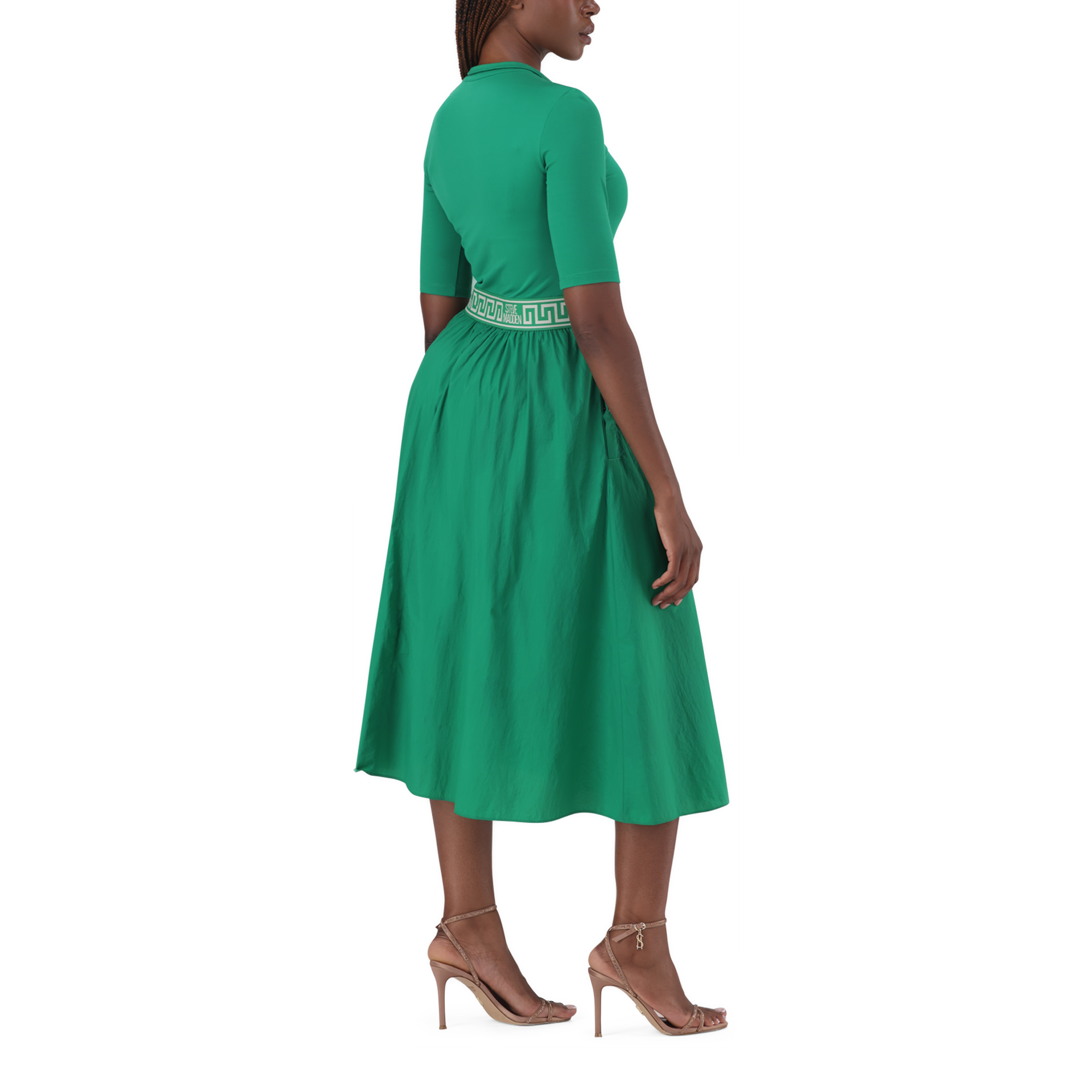 INDIA EMERALD FIT & FLARE 1/4 ZIP MIDI DRESS - view 5