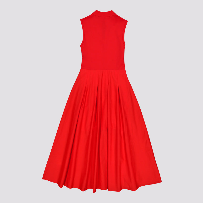 PEARL RED FIT & FLARE MIDAXI DRESS WITH ZIP - view 6