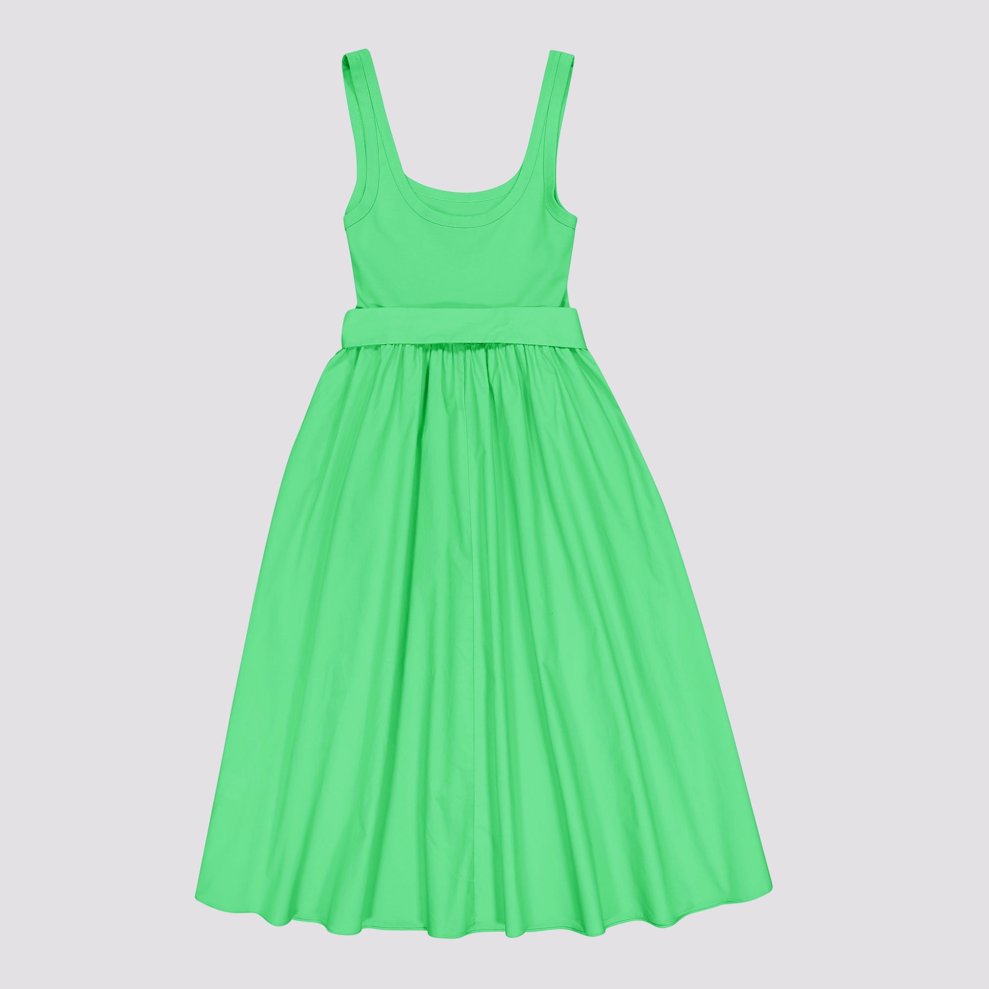 ELAINE APPLE GREEN FIT & FLARE MIDI DRESS WITH FABRIC BELT - view 9