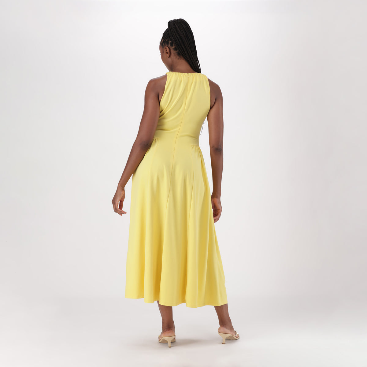 IRIS YELLOW HALTER NECK MIDI DRESS - view 5