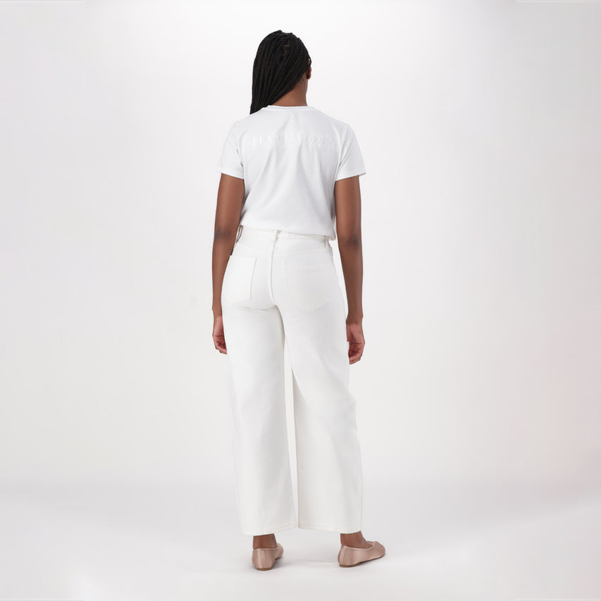 MADDIE MID-RISE WHITE BARREL LEG - view 3