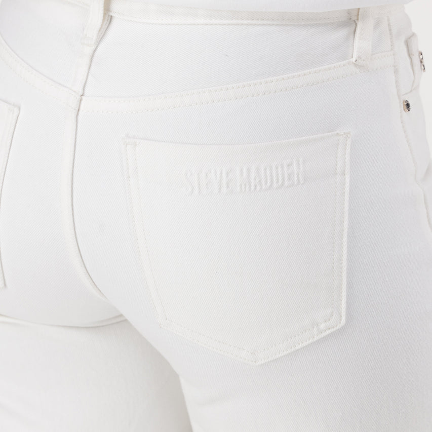 MADDIE MID-RISE WHITE BARREL LEG - view 5