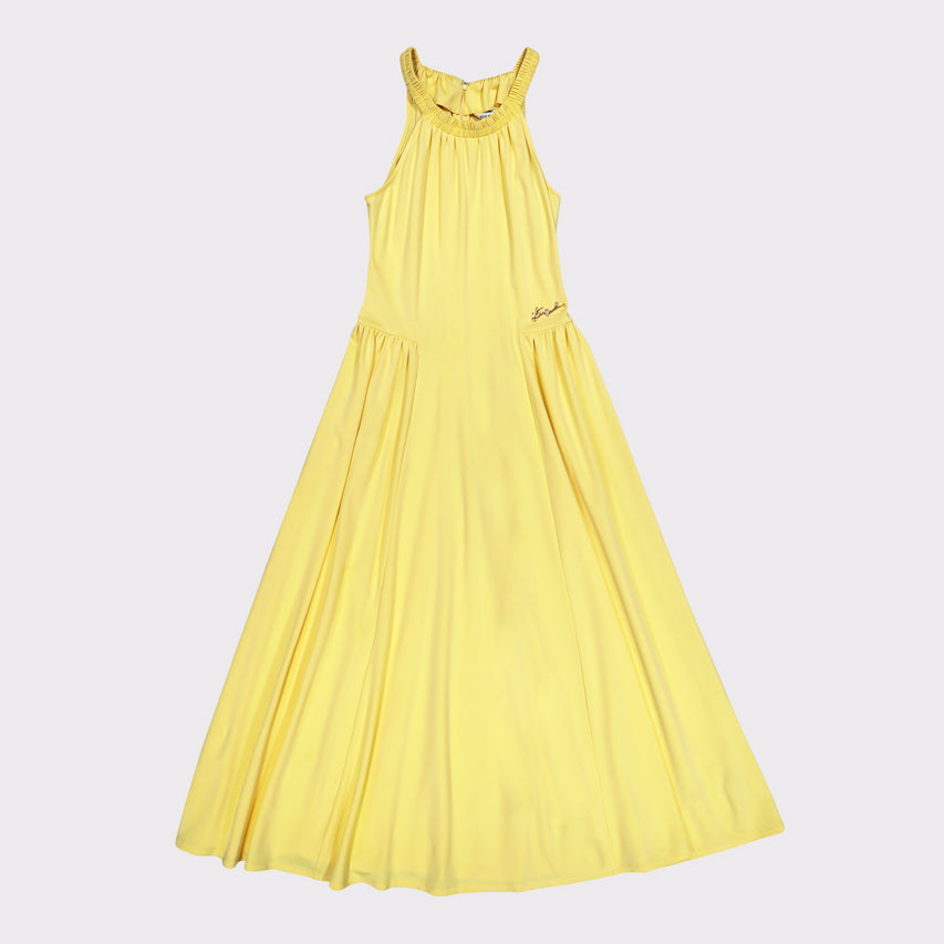 IRIS YELLOW HALTER NECK MIDI DRESS - view 6