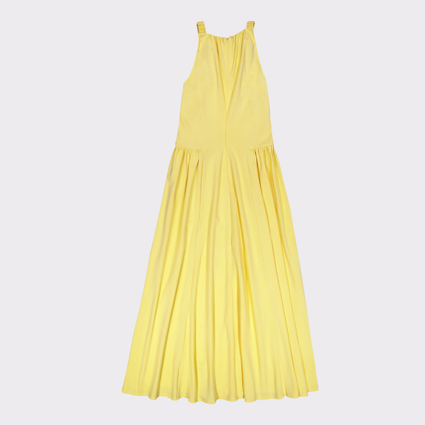 IRIS YELLOW HALTER NECK MIDI DRESS - view 7