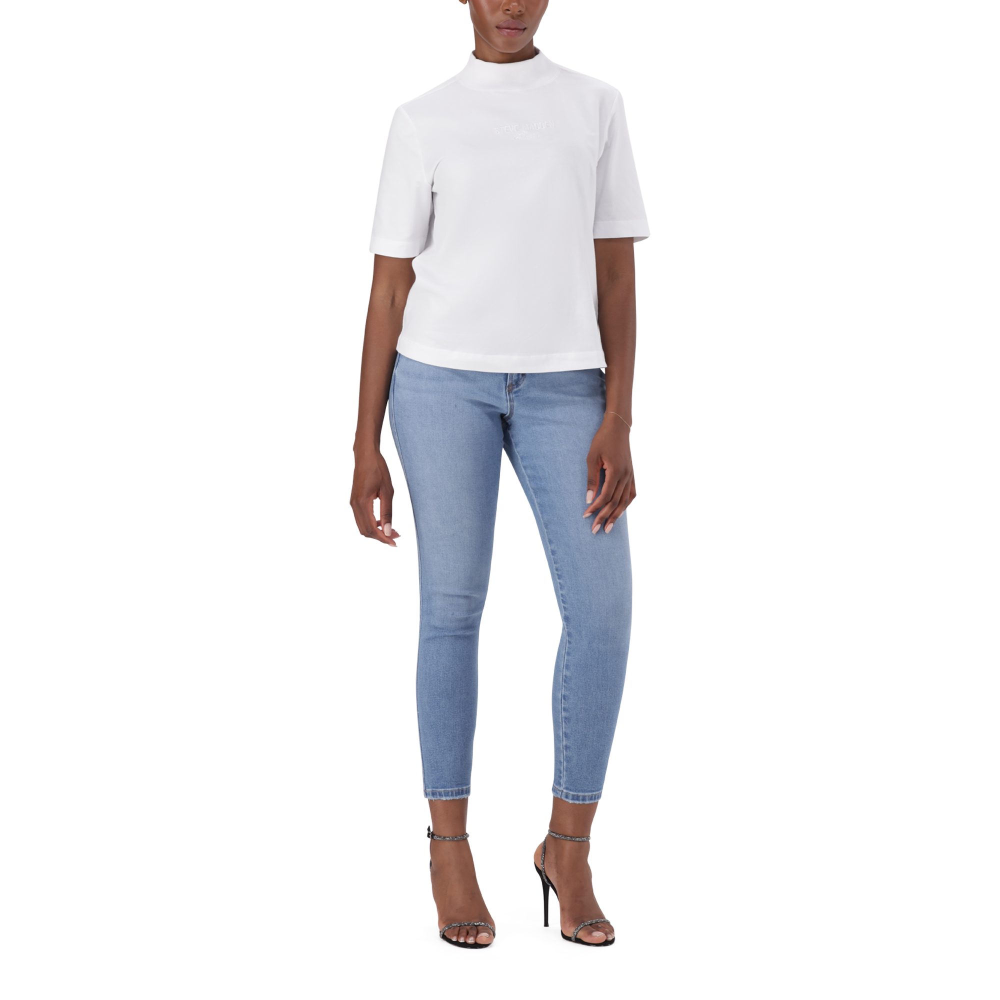 KELLY WHITE HIGH NECK T-SHIRT - view 6