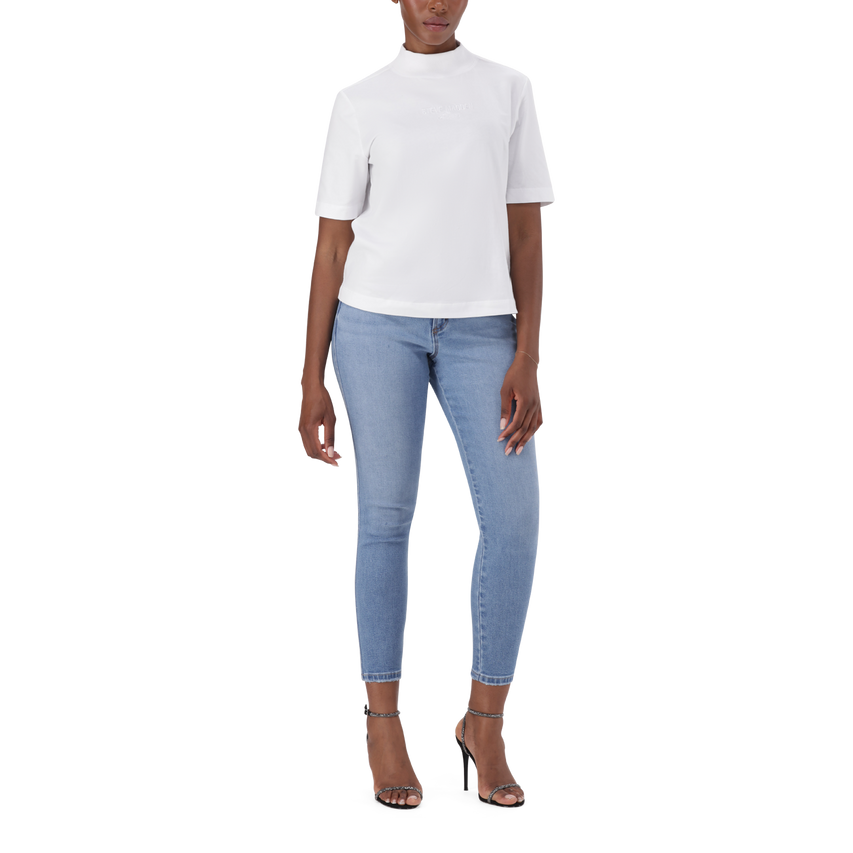 KELLY WHITE HIGH NECK T-SHIRT - view 6