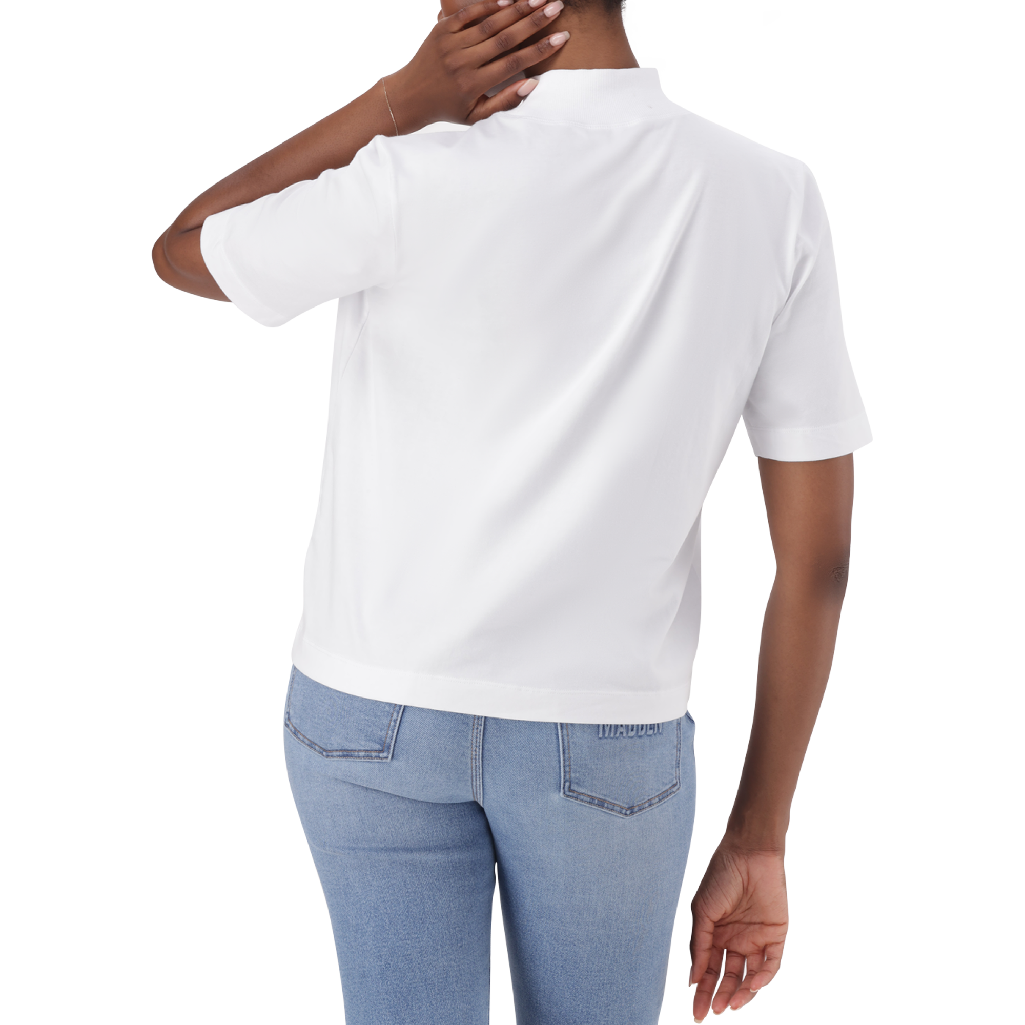 KELLY WHITE HIGH NECK T-SHIRT - view 4