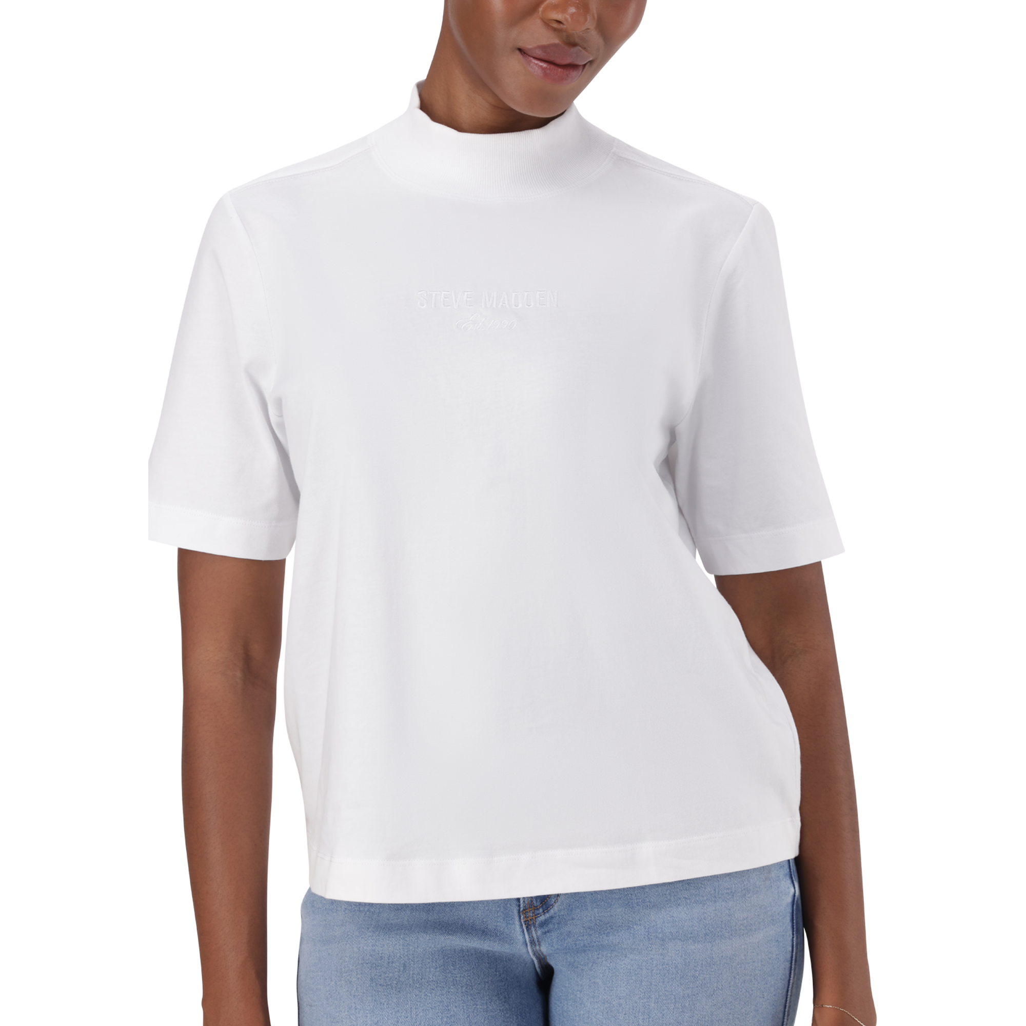 KELLY WHITE HIGH NECK T-SHIRT - view 2