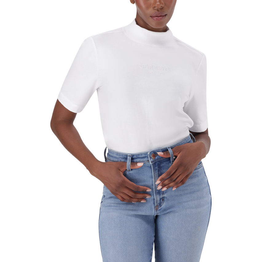 KELLY WHITE HIGH NECK T-SHIRT - view 3