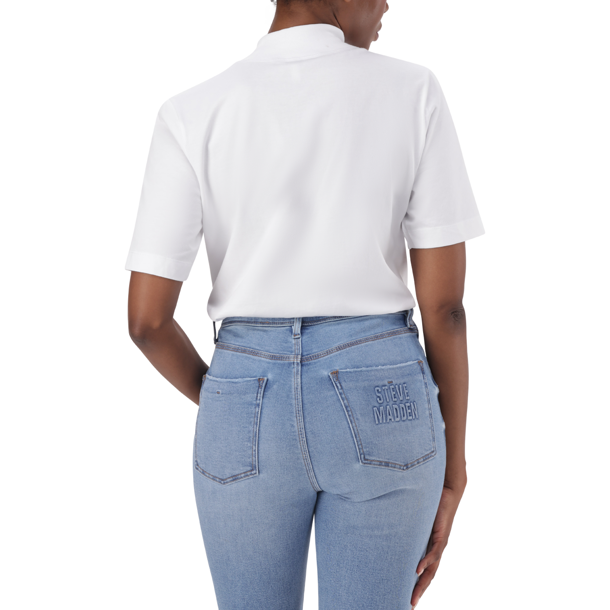 KELLY WHITE HIGH NECK T-SHIRT - view 5