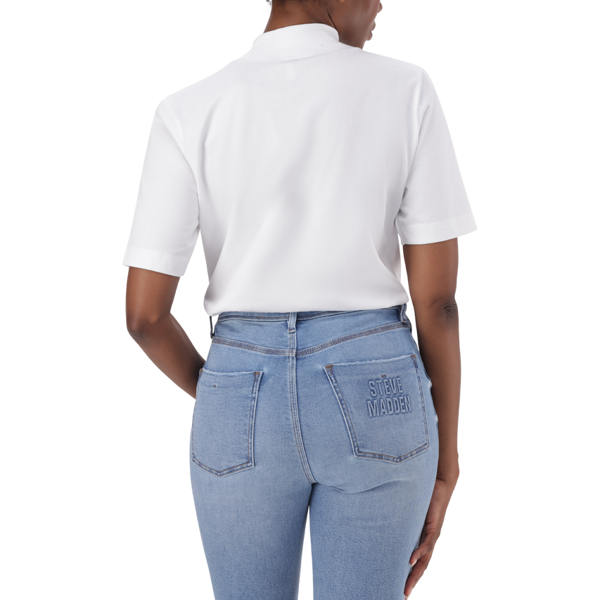 KELLY WHITE HIGH NECK T-SHIRT - view 5