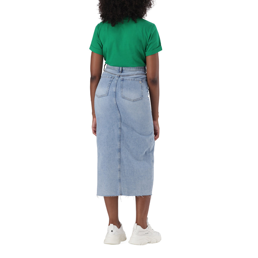 SARAH DENIM MAXI MID WASH SKIRT