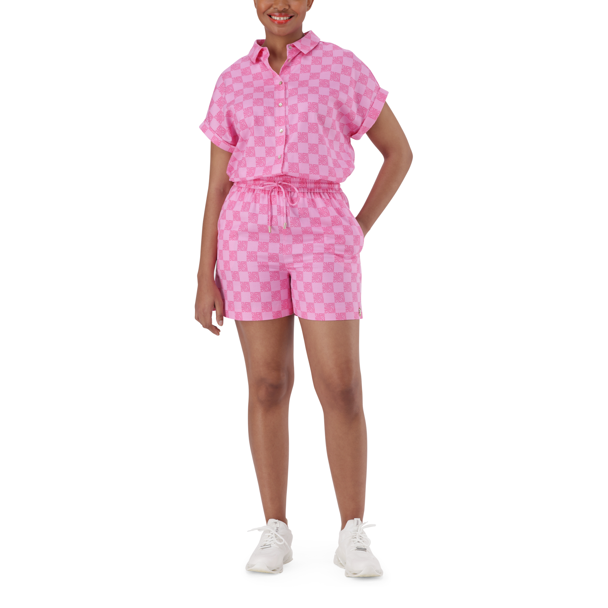 NOVA PINK ALLOVER PRINTED SHORTS