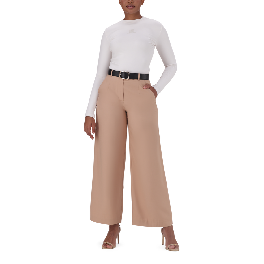 KENNEDY BISCUIT BELTED WIDE LEG TROUSER