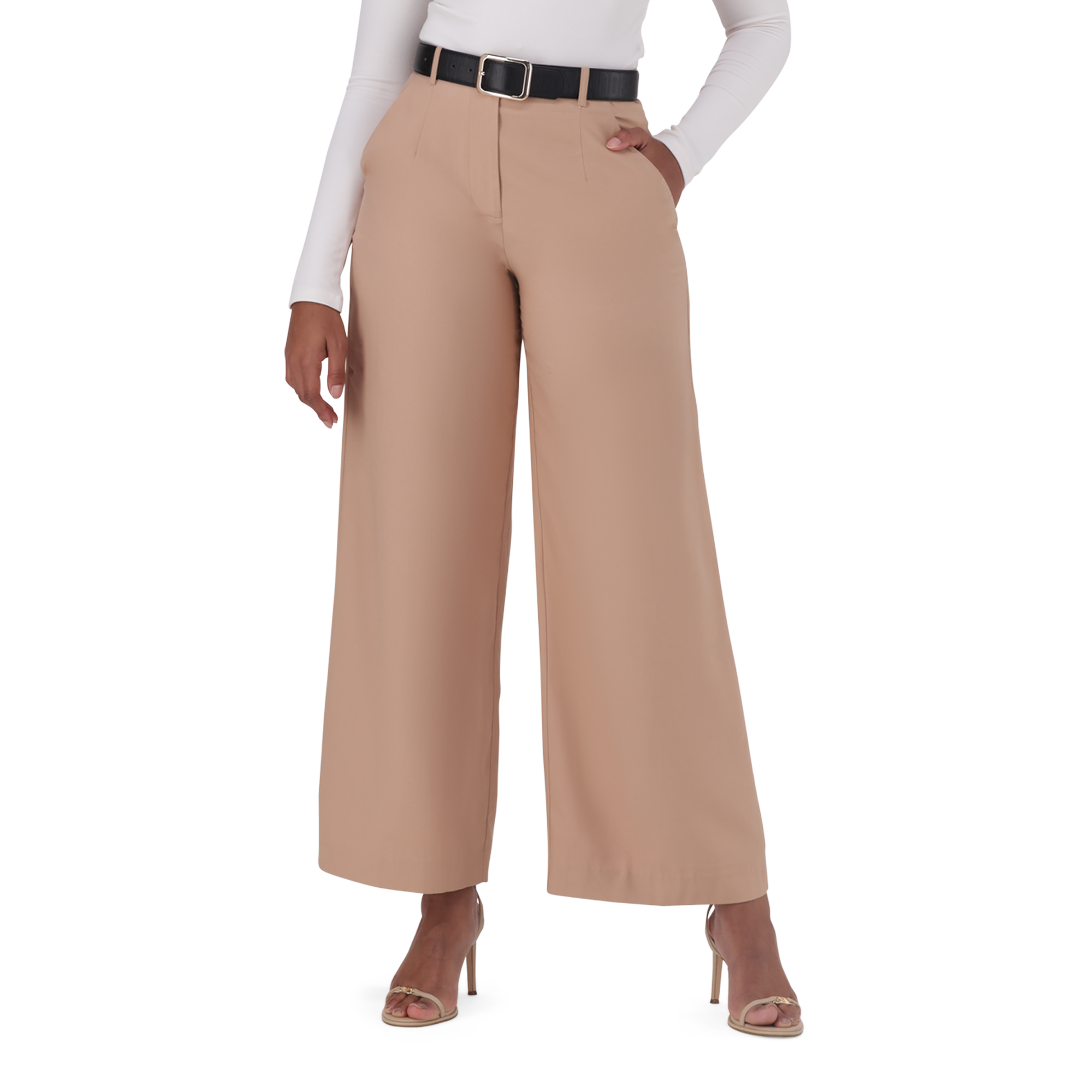 KENNEDY BISCUIT BELTED WIDE LEG TROUSER