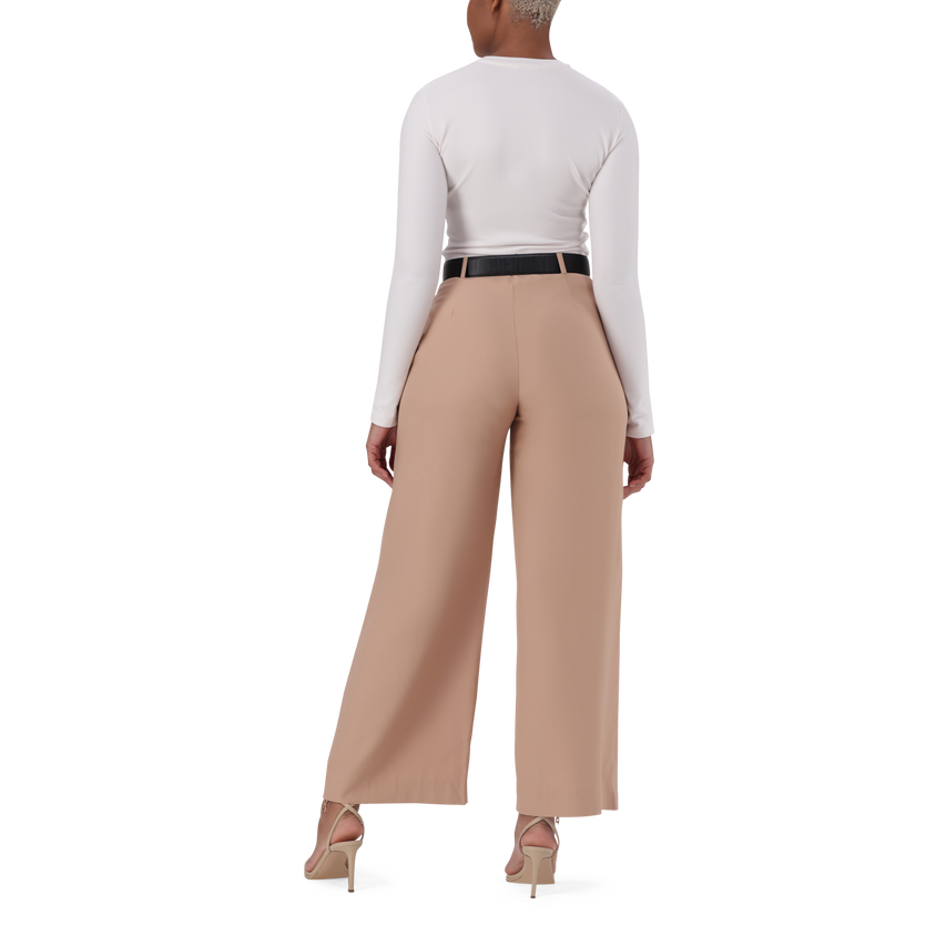 KENNEDY BISCUIT BELTED WIDE LEG TROUSER