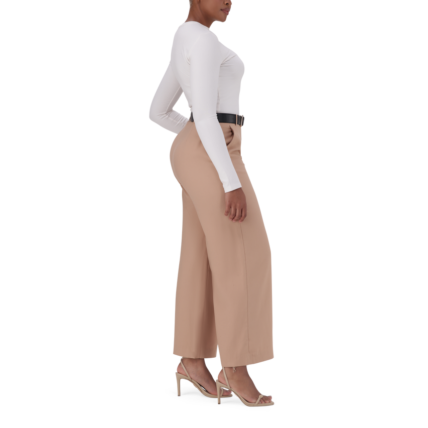 KENNEDY BISCUIT BELTED WIDE LEG TROUSER