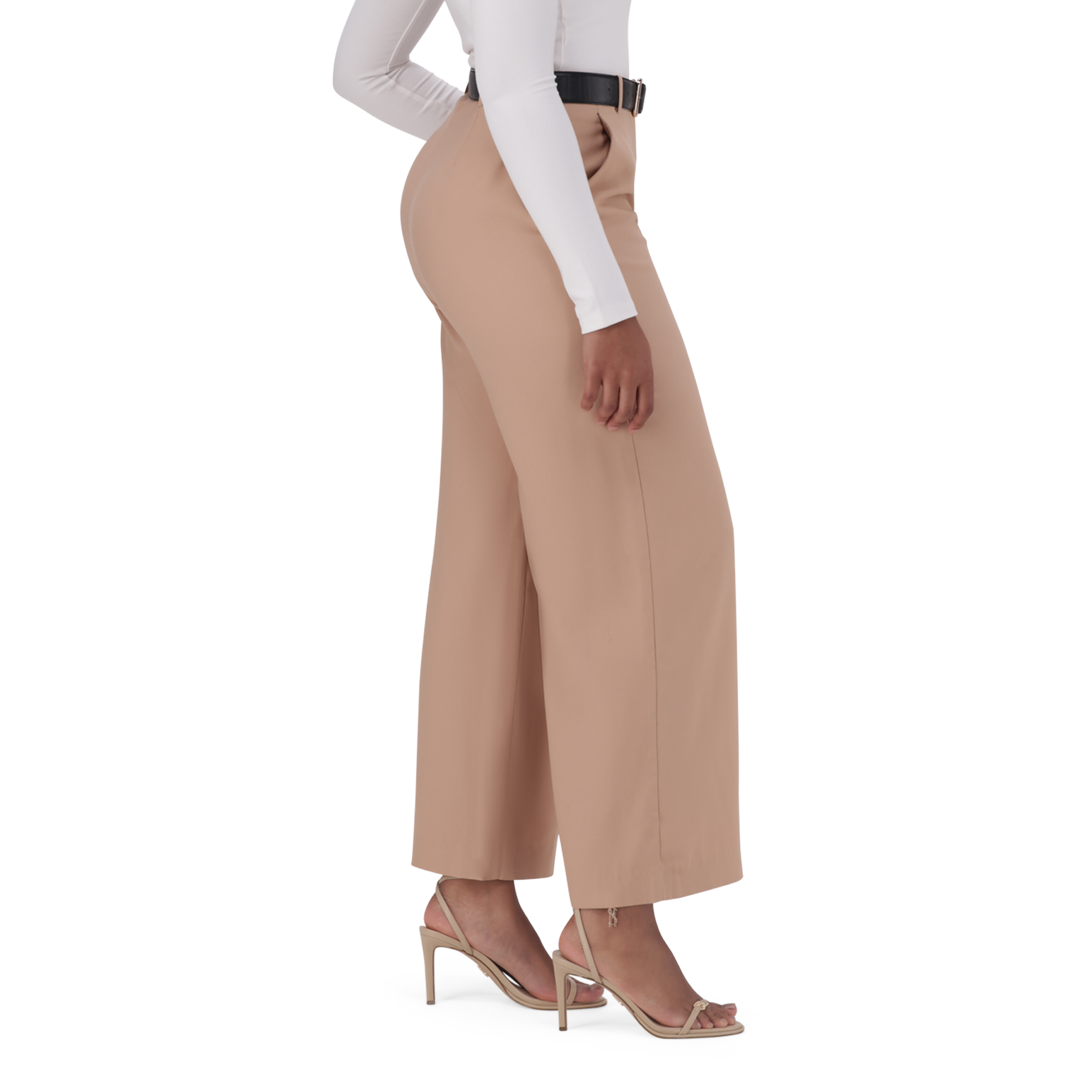KENNEDY BISCUIT BELTED WIDE LEG TROUSER