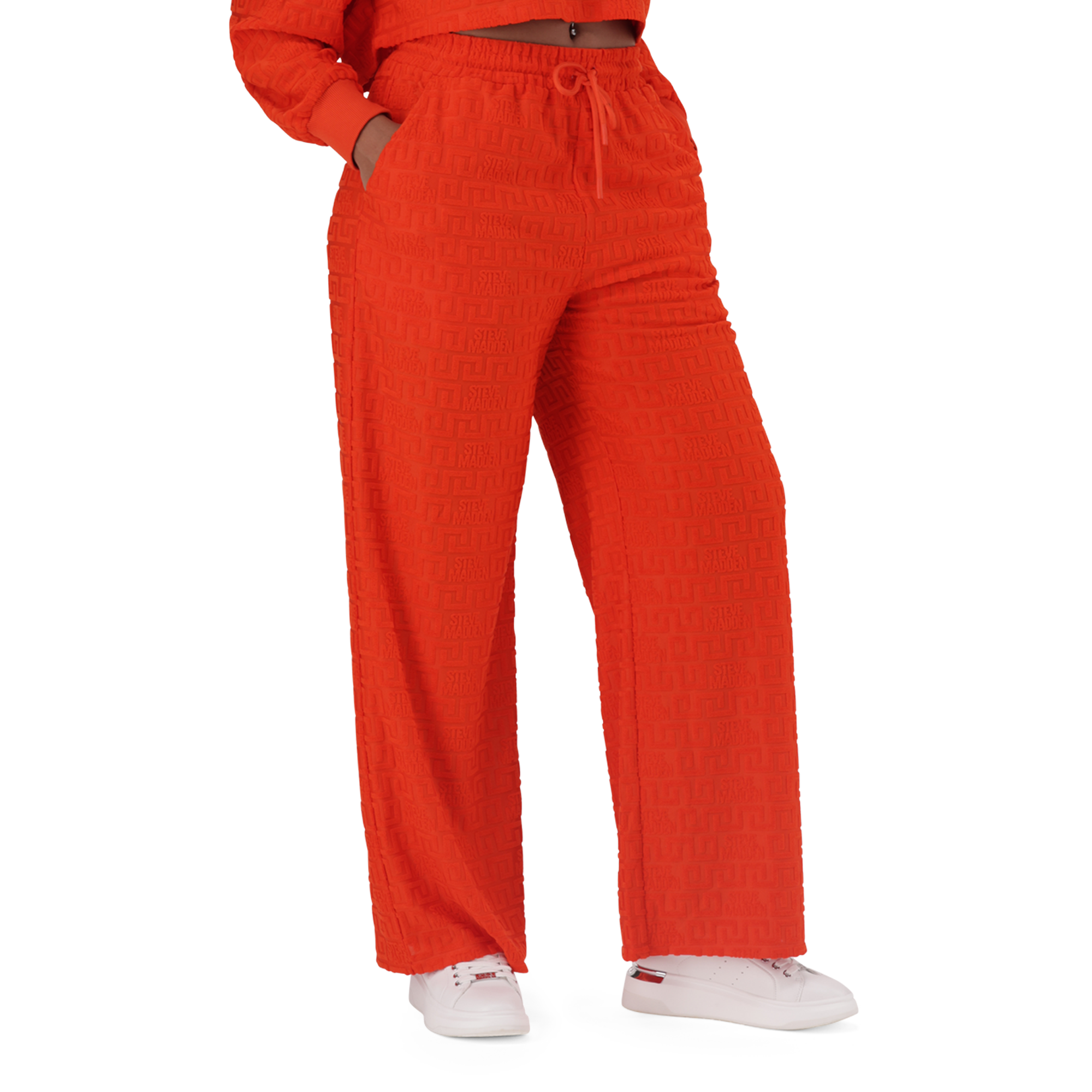 CHAYA TANGERINE WIDE LEG JOGGER WITH EMBOSSED LOGO