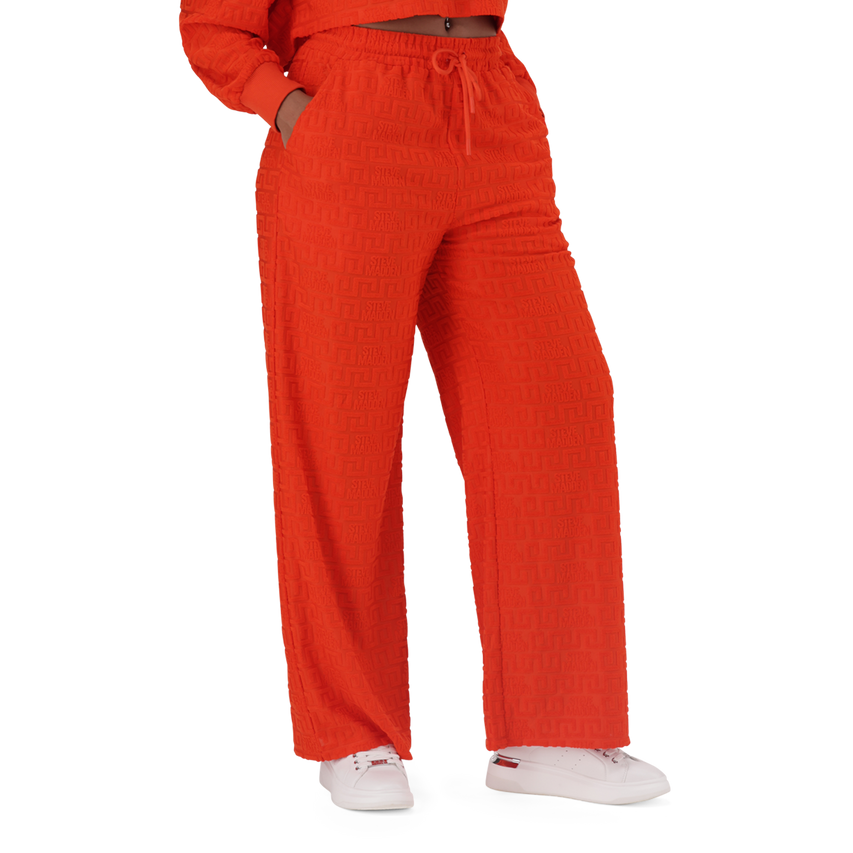 CHAYA TANGERINE WIDE LEG JOGGER WITH EMBOSSED LOGO