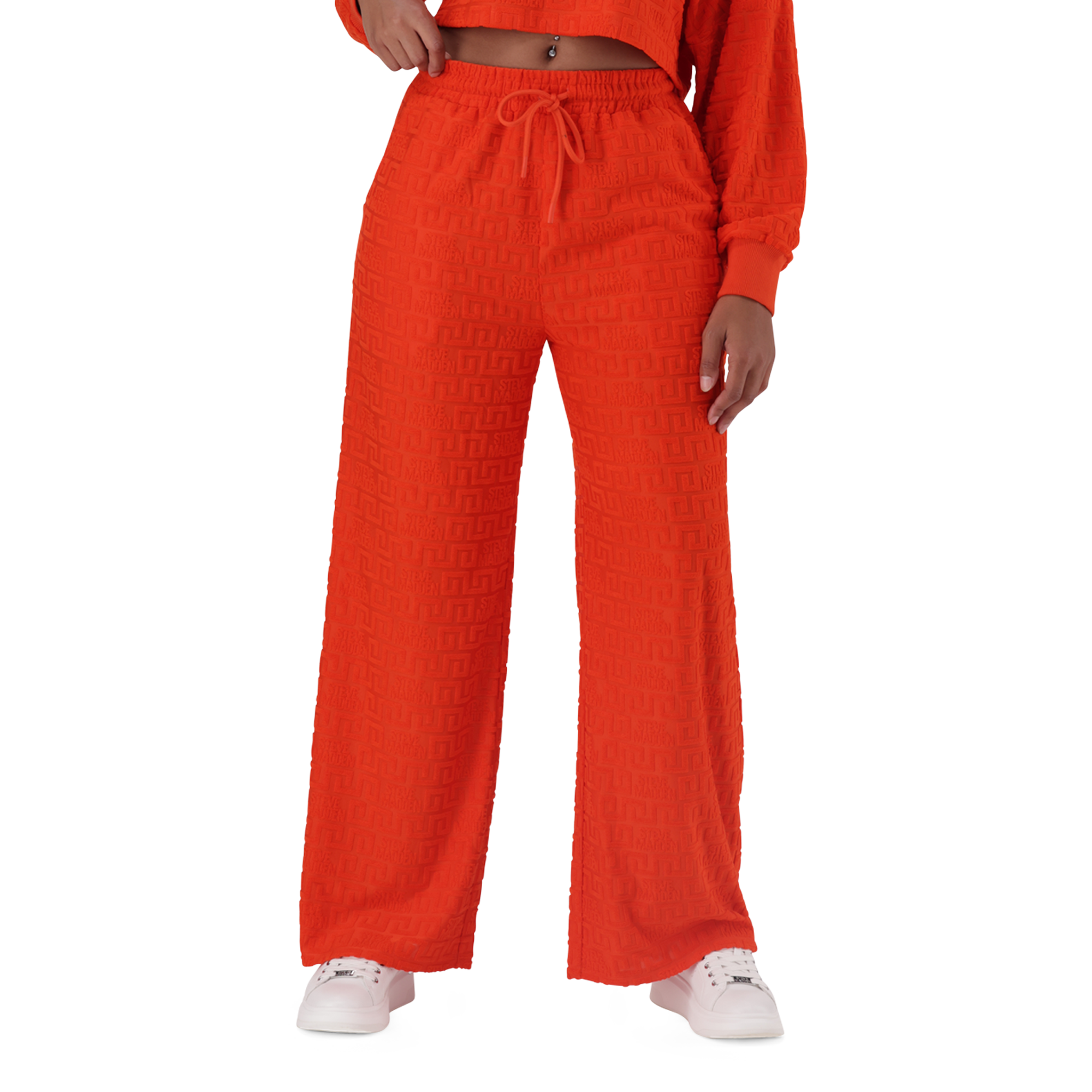 CHAYA TANGERINE WIDE LEG JOGGER WITH EMBOSSED LOGO