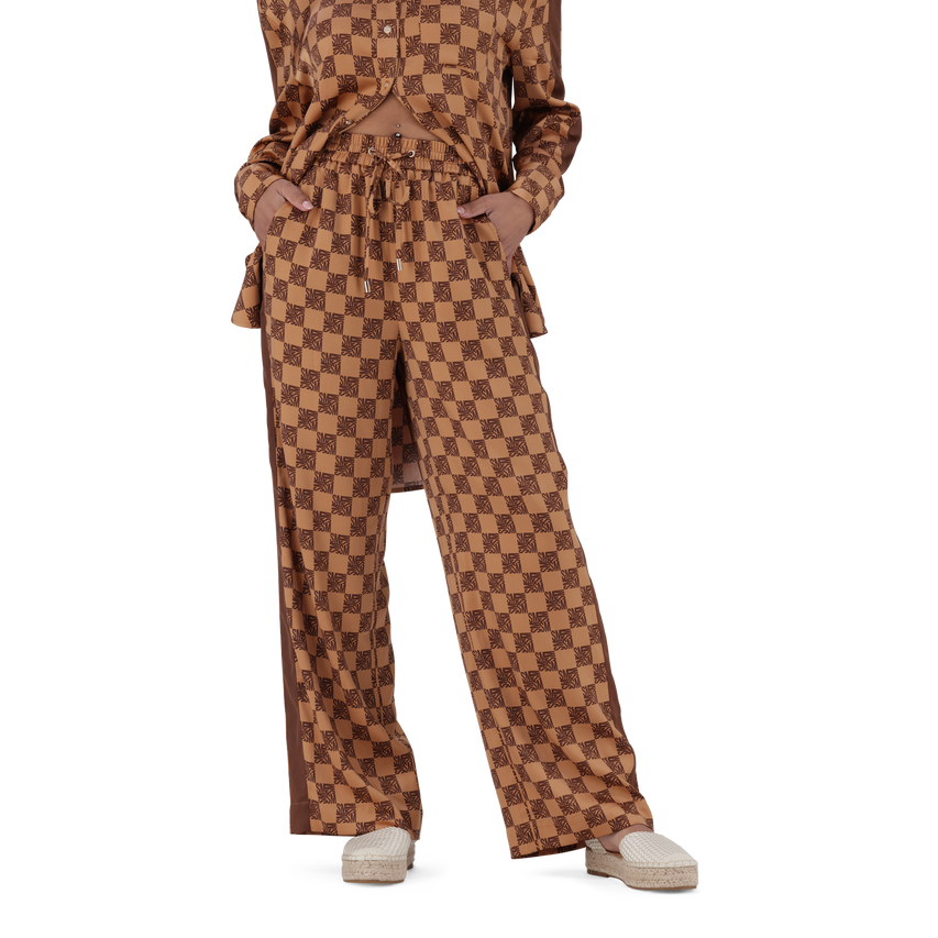 AZARA MOCHA MONOGRAM WIDE LEG PANT