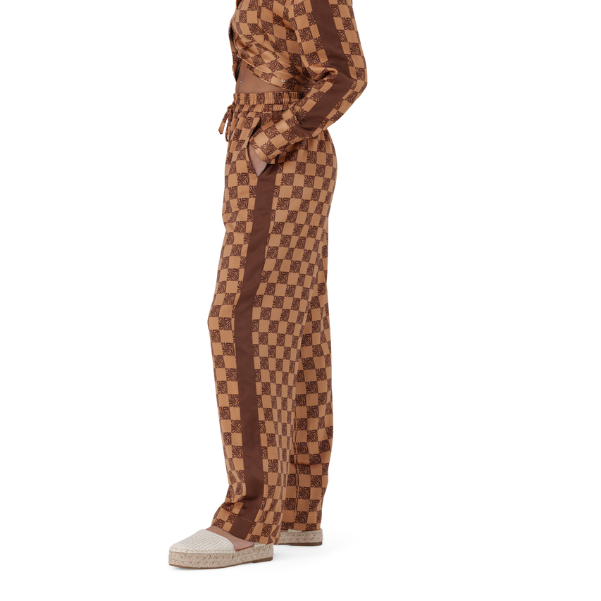 AZARA MOCHA MONOGRAM WIDE LEG PANT